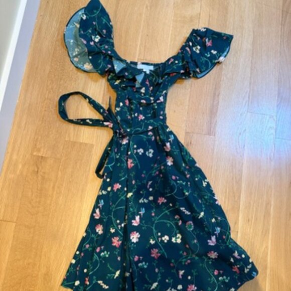 Hill House The Ava Dress - Moody Floral Poplin - XXS - Picture 2 of 5